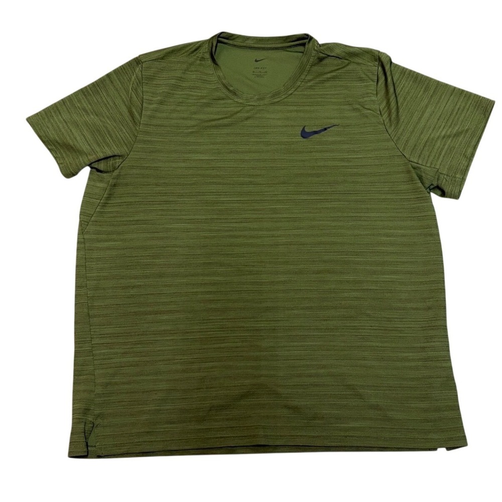 Nike Dri-FIT Mens XL Olive Green Heathered Short Sleeve Training T-Shirt Workout